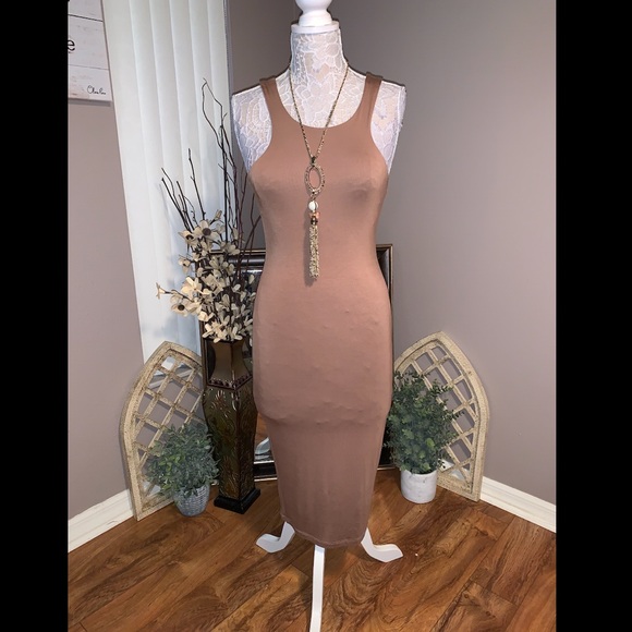 Tan Midi Dress - Picture 2 of 6